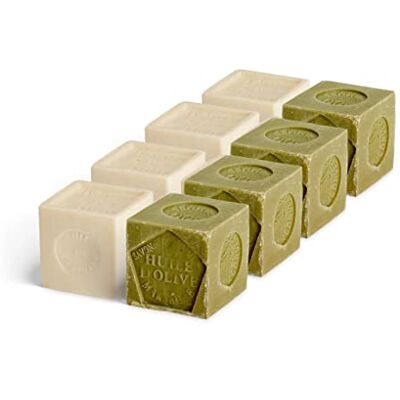 La Corvette , Cubes de Savon de Marseille OLIVE et EXTRA PUR – Lot 8x300g – Sans emballage Véritable Savon de Marseille cuit au chaudron La Corvette , Cubes de Savon de Marseille OLIVE et EXTRA PUR – Lot 8x300g – Sans emballage Véritable Savon de Marseille cuit au chaudron