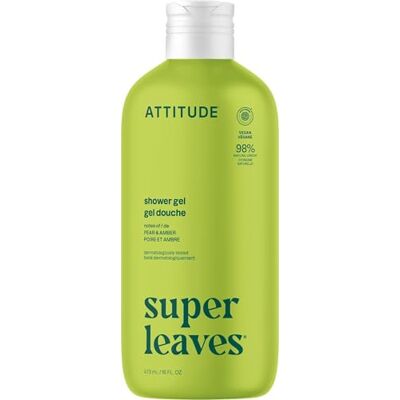 ATTITUDE Gel douche, ingrédients à base de plantes et de minéraux, produits de beauté et de soins personnels, nourrissants, feuilles d'olivier, 473 ml ATTITUDE Gel douche, ingrédients à base de plantes et de minéraux, produits de beauté et de soins personnels, nourrissants, feuilles d'olivier, 473 ml