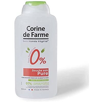 Corine de Farme Douche Soin Pure 0%, Peaux Sèches et Sensibles pH Neutre, Sans Savon ni Colorant, 14 Ingrédients, Clean Beauty Fabriqué en France 500 ml Corine de Farme Douche Soin Pure 0%, Peaux Sèches et Sensibles pH Neutre, Sans Savon ni Colorant, 14 Ingrédients, Clean Beauty Fabriqué en France 500 ml