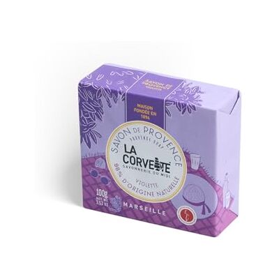 La Corvette Savon d'été Violette 100g Provence 100% Végétal Fabriqué à Marseille La Corvette Savon d'été Violette 100g Provence 100% Végétal Fabriqué à Marseille