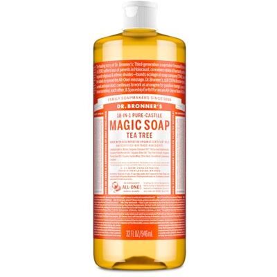 Dr. Bronner's Magie Les savons Dr. Bronner Pure-Savon de Castille, 18-in-1 du Chanvre Arbre à thé, 32 onces Dr. Bronner's Magie Les savons Dr. Bronner Pure-Savon de Castille, 18-in-1 du Chanvre Arbre à thé, 32 onces