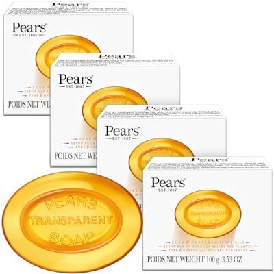 PEARS Bar Soap Lot de 4 savons transparents (4 x 100 g) PEARS Bar Soap Lot de 4 savons transparents (4 x 100 g)
