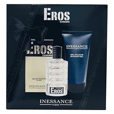 Corine de Farme Inessance Paris Coffret cadeau Eros Legend Homme Eau de toilette 100 ml et gel douche pour corps pH neutre 150 ml Pack original Testé dermatologiquement Corine de Farme Inessance Paris Coffret cadeau Eros Legend Homme Eau de toilette 100 ml et gel douche pour corps pH neutre 150 ml Pack original Testé dermatologiquement
