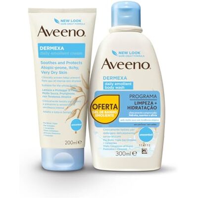 Aveeno Dermexa Crème émolliente 200 ml + Offre Gel Bain 300 ml Aveeno Dermexa Crème émolliente 200 ml + Offre Gel Bain 300 ml