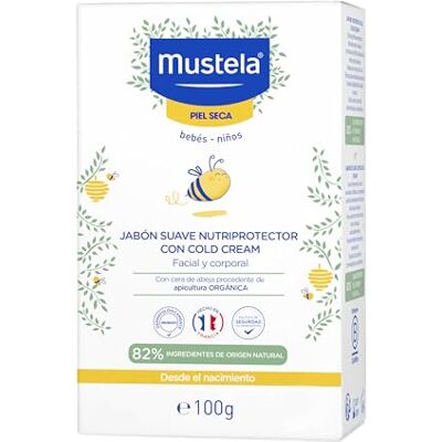Mustela Mustl Jabn Supergrasocoldcr150Ml Savon surgras nettoie et nourrit en douceur visage et corps des peaux sèches et sensibles, au cold cream dès la naissance Mustela Mustl Jabn Supergrasocoldcr150Ml Savon surgras nettoie et nourrit en douceur visage et corps des peaux sèches et sensibles, au cold cream dès la naissance
