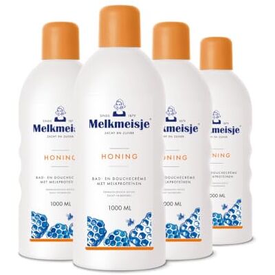 4x Melkmeisje Bad en Douche Crème Honing 1000 ml Multipack 4x Melkmeisje Bad en Douche Crème Honing 1000 ml Multipack