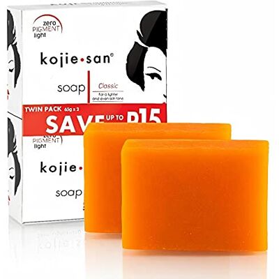 Kojie San 2 Savons Éclaircissant de 65g, Authentique et Original Soap à l'Acide Kojique (2 Savons : 2x65g) Kojie San 2 Savons Éclaircissant de 65g, Authentique et Original Soap à l'Acide Kojique (2 Savons : 2x65g)