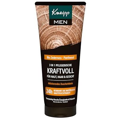 Kneipp MEN Gel douche 2 en 1 puissant et revitalisant pour la peau et les cheveux, parfum harmonieux avec des notes chaudes et boisées, huile de bois de cèdre et extrait de chêne, 200 ml Kneipp MEN Gel douche 2 en 1 puissant et revitalisant pour la peau et les cheveux, parfum harmonieux avec des notes chaudes et boisées, huile de bois de cèdre et extrait de chêne, 200 ml
