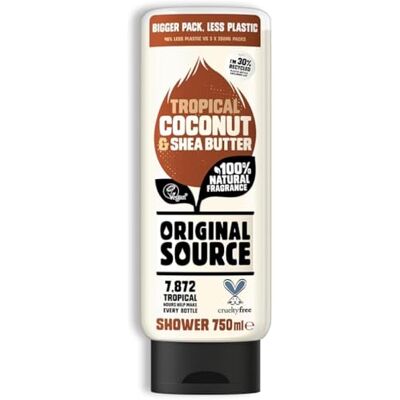 ORIGINAL SOURCE Gel douche au beurre de noix de coco et de karité 750 ml ORIGINAL SOURCE Gel douche au beurre de noix de coco et de karité 750 ml