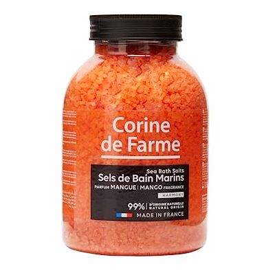 Corine de Farme Sels de Bain Harmony Mangue Sels Marins Aromatisés à la Mangue Dissolution Rapide, Vertus Apaisantes et Relaxantes Pour Salle de Bain ou Spa Grand Bocal 1.3kg Corine de Farme Sels de Bain Harmony Mangue Sels Marins Aromatisés à la Mangue Dissolution Rapide, Vertus Apaisantes et Relaxantes Pour Salle de Bain ou Spa Grand Bocal 1.3kg