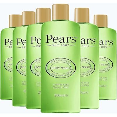 PEARS 6 x Pure & Gentle Gel Douche 250ml Extrait de Fleur de Citron Gel Douche Doux et Rafraîchissant aux Huiles Naturelles PEARS 6 x Pure & Gentle Gel Douche 250ml Extrait de Fleur de Citron Gel Douche Doux et Rafraîchissant aux Huiles Naturelles