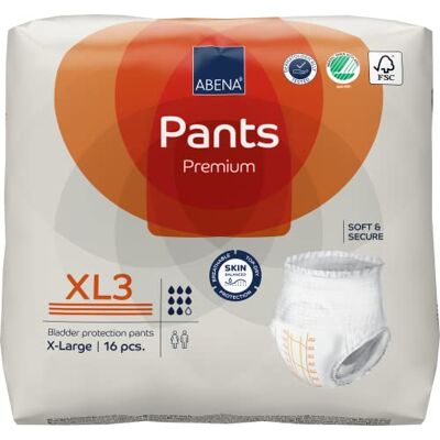 ABENA Pants Lot de 16 culottes d'incontinence à enfiler de qualité supérieure pour homme et femme, discrètes, protectrices, respirantes, confortables XL 3, tour de taille 130-170 cm, absorption 2600 ABENA Pants Lot de 16 culottes d'incontinence à enfiler de qualité supérieure pour homme et femme, discrètes, protectrices, respirantes, confortables XL 3, tour de taille 130-170 cm, absorption 2600