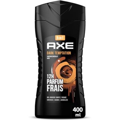 AXE Gel Douche Homme 5en1 Dark Temptation 24h Hydratant 87% d'Ingrédients d'origine naturelle parfum chocolat gourmand 400ml AXE Gel Douche Homme 5en1 Dark Temptation 24h Hydratant 87% d'Ingrédients d'origine naturelle parfum chocolat gourmand 400ml
