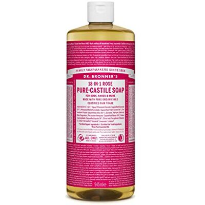 Dr. Bronner's Savon liquide bio 945 ml, rose Dr. Bronner's Savon liquide bio 945 ml, rose