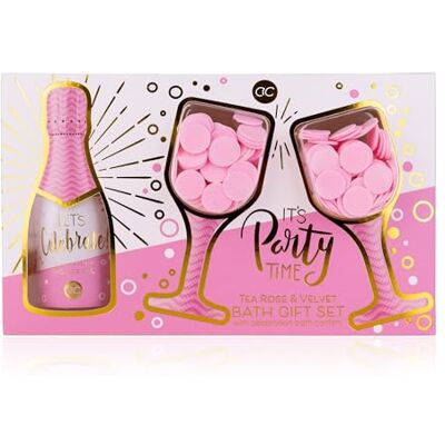 accentra Coffret cadeau LET'S CELEBRATE pour femme dans une belle boîte cadeau, gel douche 150 ml, 2 x 5 g de confettis de bain, kit d'entretien pour femmes et filles, pour un anniversaire et des accentra Coffret cadeau LET'S CELEBRATE pour femme dans une belle boîte cadeau, gel douche 150 ml, 2 x 5 g de confettis de bain, kit d'entretien pour femmes et filles, pour un anniversaire et des