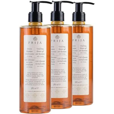 Prija Shampooing revitalisant pour la peau et les cheveux au ginseng 380 ml Gel douche pour cheveux et corps (3) Prija Shampooing revitalisant pour la peau et les cheveux au ginseng 380 ml Gel douche pour cheveux et corps (3)
