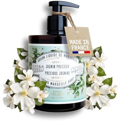 Panier des Sens Savon de Marseille Liquide Jasmin Savon Liquide Mains Hydratant avec Huile d'Olive et Coco 96% d'Ingrédients Naturels Savon Main Fabriqué en France 500ml Panier des Sens Savon de Marseille Liquide Jasmin Savon Liquide Mains Hydratant avec Huile d'Olive et Coco 96% d'Ingrédients Naturels Savon Main Fabriqué en France 500ml
