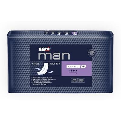 Seni Man Super Level 5 Incontinentie Insert 15 stuks Seni Man Super Level 5 Incontinentie Insert 15 stuks