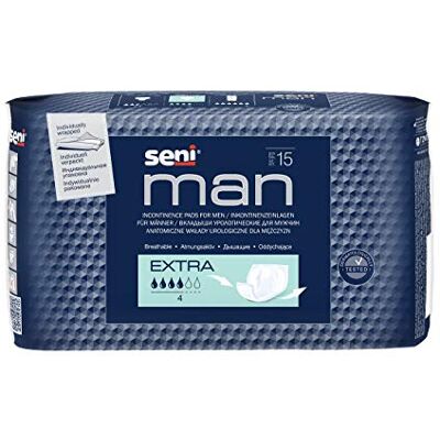 Seni MAN EXTRA CARTON DE 12 SACHETS DE 15 PROTECTIONS Seni MAN EXTRA CARTON DE 12 SACHETS DE 15 PROTECTIONS