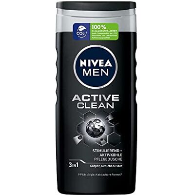 NIVEA Men Active Clean Lot de 6 gels douche purifiants au charbon actif (6 x 250 ml), gel douche pour homme avec parfum masculin, gel douche au parfum frais NIVEA Men Active Clean Lot de 6 gels douche purifiants au charbon actif (6 x 250 ml), gel douche pour homme avec parfum masculin, gel douche au parfum frais
