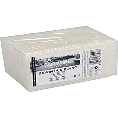 La Corvette , Lot de 1 Pain de Savon Pur Blanc 400g Multi-usages La Corvette , Lot de 1 Pain de Savon Pur Blanc 400g Multi-usages