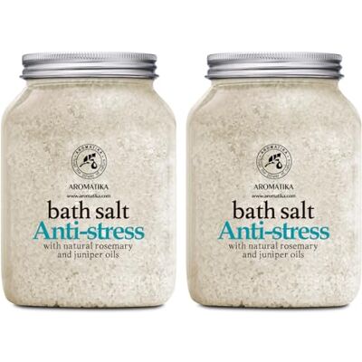 Trust Sel de Bain Set Anti Stress 2х1300g Sel de Mer avec de Huile Essentielle de Romarin et Huile de Genévrier Beauté Bain Relaxation Soin du Corps Aromathérapie Trust Sel de Bain Set Anti Stress 2х1300g Sel de Mer avec de Huile Essentielle de Romarin et Huile de Genévrier Beauté Bain Relaxation Soin du Corps Aromathérapie