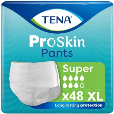 TENA Pants ProSkin Lot de 12 culottes d'incontinence urinaire super XL TENA Pants ProSkin Lot de 12 culottes d'incontinence urinaire super XL