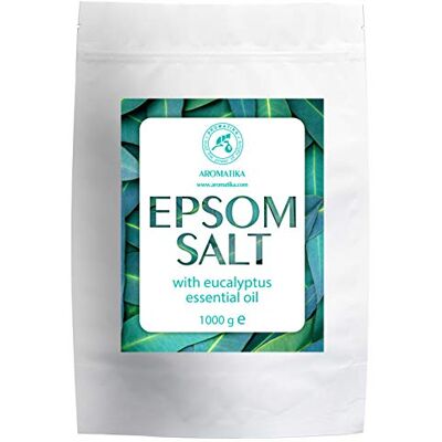 Trust Sel de Bain Epsom Eucalyptus 1kg avec l'Huile Essentielle d'Eucalyptus Sels d'Epsom Purs à Cristaux de Sulfate de Magnésium et Eucalyptus pour Apaiser les Muscles Endoloris Soin de la Peau Trust Sel de Bain Epsom Eucalyptus 1kg avec l'Huile Essentielle d'Eucalyptus Sels d'Epsom Purs à Cristaux de Sulfate de Magnésium et Eucalyptus pour Apaiser les Muscles Endoloris Soin de la Peau