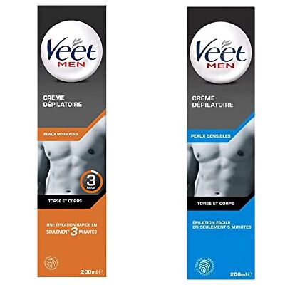 Veet Men Lot de Crèmes Dépilatoires 200 ml Peaux Normales et Sensibles Veet Men Lot de Crèmes Dépilatoires 200 ml Peaux Normales et Sensibles