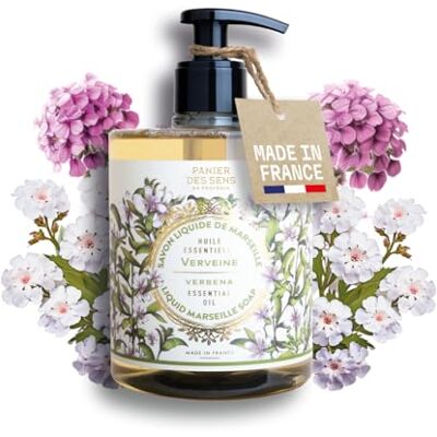 Panier des Sens Savon Liquide Mains Verveine 500ml Savon de Marseille liquide 97% naturel, nettoie en douceur et laisse un parfum frais, citroné et tonifiant Panier des Sens Savon Liquide Mains Verveine 500ml Savon de Marseille liquide 97% naturel, nettoie en douceur et laisse un parfum frais, citroné et tonifiant