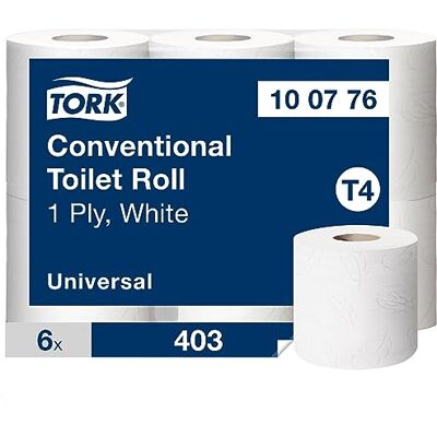 Tork Papier toilette rouleau traditionnel Universal 1 pli Tork Papier toilette rouleau traditionnel Universal 1 pli