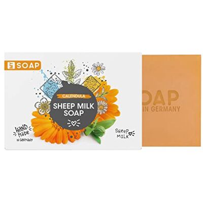 accentra My Soap Natural by Savon au lait de brebis fait à la main dans une boîte en papier, 100 g, motif/parfum : calendula accentra My Soap Natural by Savon au lait de brebis fait à la main dans une boîte en papier, 100 g, motif/parfum : calendula