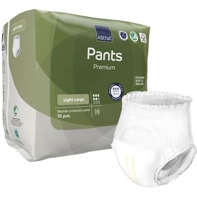 ABENA Lot de 15 culottes d'incontinence légères et écologiques pour homme et femme, confortables, protectrices et discrètes, absorption rapide, protections durables pour incontinence L0, 900 ml ABENA Lot de 15 culottes d'incontinence légères et écologiques pour homme et femme, confortables, protectrices et discrètes, absorption rapide, protections durables pour incontinence L0, 900 ml