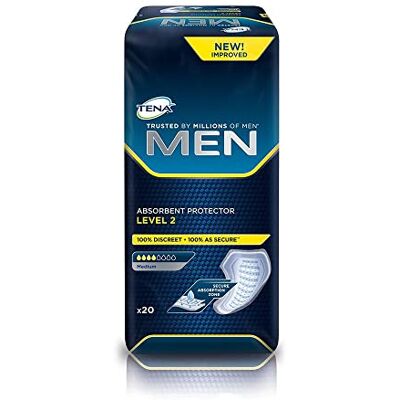 TENA Boîte de Homme Niveau 2 (Men Level 2) – 320ml d'absorbtion 6 x Paquet de 20 TENA Boîte de Homme Niveau 2 (Men Level 2) – 320ml d'absorbtion 6 x Paquet de 20