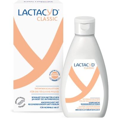 Lactacyd Classic nettoyant intime doux au pH équilibré pour peau normale protège l'équilibre naturel de la région génitale de la femme 1 x 200 ml Lotion lavante douce pour femme, acide L-lactique naturel et pH adapté, sans savon et sans alcool, clinique Lactacyd Classic nettoyant intime doux au pH équilibré pour peau normale protège l'équilibre naturel de la région génitale de la femme 1 x 200 ml Lotion lavante douce pour femme, acide L-lactique naturel et pH adapté, sans savon et sans alcool, clinique