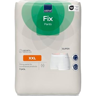 ABENA Fix Pants Super 2XL Lot de 3 culottes jetables pour la fixation de produits d'incontinence et de protection contre l'incontinence, pour homme et femme ABENA Fix Pants Super 2XL Lot de 3 culottes jetables pour la fixation de produits d'incontinence et de protection contre l'incontinence, pour homme et femme