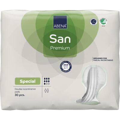 ABENA San Lot de 30 serviettes d'incontinence respirantes et confortables, absorption rapide, forme discrète et efficace pour homme/femme – Special Air Plus, absorption de 2000 ml ABENA San Lot de 30 serviettes d'incontinence respirantes et confortables, absorption rapide, forme discrète et efficace pour homme/femme – Special Air Plus, absorption de 2000 ml