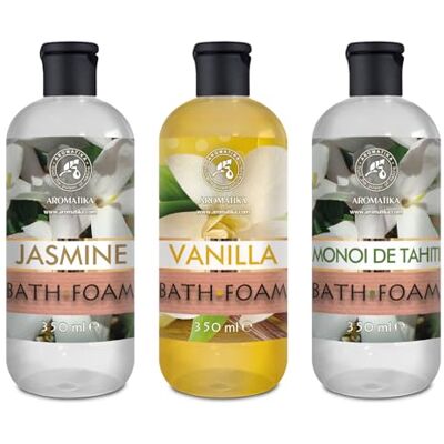 Trust Mousse de Bain Set Vanille & Jasmin & Monoï de Tahiti 3x350ml Bath foam Calming Soin du Corps Beauté Bain Bien-Etre Détente Aromathérapie Spa Bains Moussants Bath foam Trust Mousse de Bain Set Vanille & Jasmin & Monoï de Tahiti 3x350ml Bath foam Calming Soin du Corps Beauté Bain Bien-Etre Détente Aromathérapie Spa Bains Moussants Bath foam