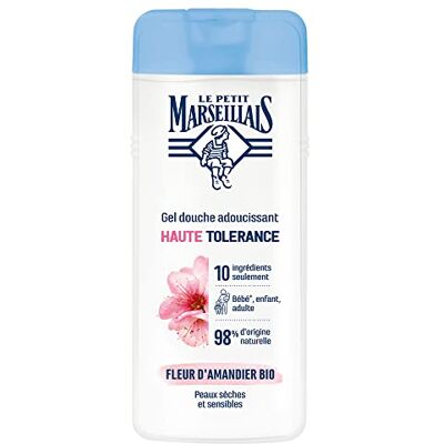 Le Petit Marseillais Gel Douche Adoucissant Haute Tolérance Fleur d’Amandier Bio (flacon de 400 ml) – 98% d'ingrédients d'origine naturelle – Pour peaux sèches et sensibles Le Petit Marseillais Gel Douche Adoucissant Haute Tolérance Fleur d’Amandier Bio (flacon de 400 ml) – 98% d'ingrédients d'origine naturelle – Pour peaux sèches et sensibles