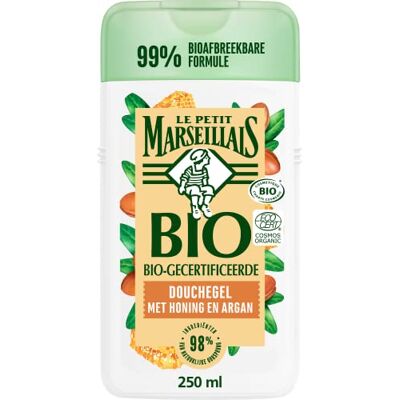 Le Petit Marseillais Crème de douche bio certifiée au miel d'argan (250 ml), douche au pH neutre et arôme doux au parfum particulièrement agréable, hydrate et rafraîchit Le Petit Marseillais Crème de douche bio certifiée au miel d'argan (250 ml), douche au pH neutre et arôme doux au parfum particulièrement agréable, hydrate et rafraîchit