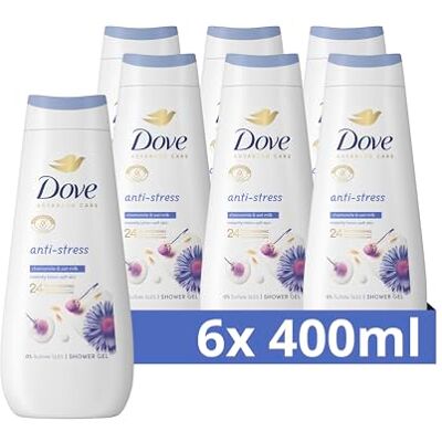 Dove Advanced Care Gel douche nourrissant anti-stress Transforme même les peaux les plus sèches 6 x 400 ml Pack économique Dove Advanced Care Gel douche nourrissant anti-stress Transforme même les peaux les plus sèches 6 x 400 ml Pack économique