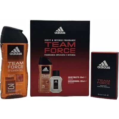 adidas , Coffret cadeau pour homme Team Force, eau de toilette 50 ml et gel douche bain moussant 3 en 1 250 ml adidas , Coffret cadeau pour homme Team Force, eau de toilette 50 ml et gel douche bain moussant 3 en 1 250 ml