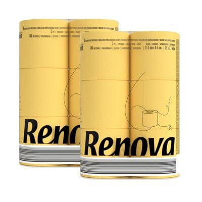Renova Lot de 12 rouleaux de papier toilette coloré 3 couches – Doux – original – Papier toilette – Bleu vert, rouge, beige, orange, rose, jaune, papier toilette (jaune) Renova Lot de 12 rouleaux de papier toilette coloré 3 couches – Doux – original – Papier toilette – Bleu vert, rouge, beige, orange, rose, jaune, papier toilette (jaune)