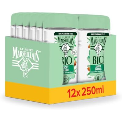 Le Petit Marseillais Bio Amande Douce crème de douche nourrissante, avec formule biodégradable, pH neutre pour la peau, 12x250 ml Le Petit Marseillais Bio Amande Douce crème de douche nourrissante, avec formule biodégradable, pH neutre pour la peau, 12x250 ml