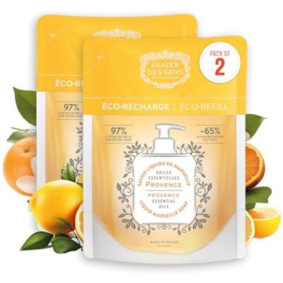 Panier des Sens Eco-recharge Savon liquide de Marseille Provence Made in France 2x500ml Panier des Sens Eco-recharge Savon liquide de Marseille Provence Made in France 2x500ml