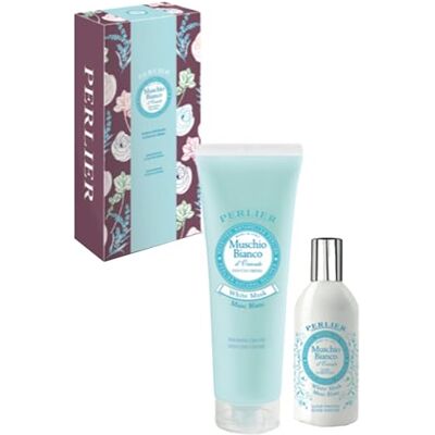 Perlier , Coffret Recettes Naturelles Salle de Bain Douche & Elixir de Parfum Mousse Blanc d'Orient, Hydratation et Parfum Raffiné, Format Cadeau Élégant Perlier , Coffret Recettes Naturelles Salle de Bain Douche & Elixir de Parfum Mousse Blanc d'Orient, Hydratation et Parfum Raffiné, Format Cadeau Élégant