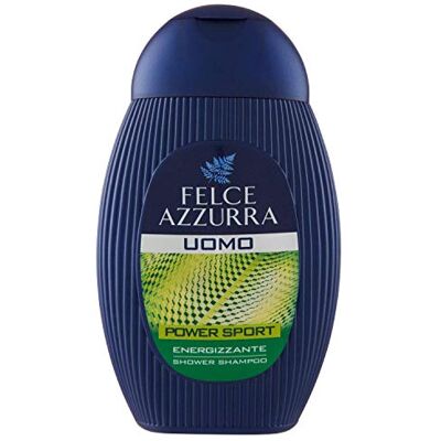 Felce Azzurra Douche et shampooing homme Power Sport énergisant, Shampo et douche mousse 2 en 1 frais et parfumé, gel nettoyant pour corps et cheveux, gel douche citron, sauge et mandarine, 250 ml Felce Azzurra Douche et shampooing homme Power Sport énergisant, Shampo et douche mousse 2 en 1 frais et parfumé, gel nettoyant pour corps et cheveux, gel douche citron, sauge et mandarine, 250 ml