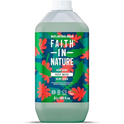 FAITH IN NATURE Naturel Gel Douche et Bain Aloe Vera, Rajeunissant, Végan et Respectueux des Animaux, Sans Parabènes et Sans SLS, Recharge 5L FAITH IN NATURE Naturel Gel Douche et Bain Aloe Vera, Rajeunissant, Végan et Respectueux des Animaux, Sans Parabènes et Sans SLS, Recharge 5L