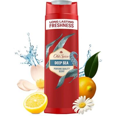 Old Spice Deep Sea Shampooing multi-usages 3 en 1 pour cheveux, visage et corps, 250 ml, fraîcheur longue durée, parfum de qualité parfumée, nettoyage en profondeur Old Spice Deep Sea Shampooing multi-usages 3 en 1 pour cheveux, visage et corps, 250 ml, fraîcheur longue durée, parfum de qualité parfumée, nettoyage en profondeur