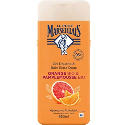 Le Petit Marseillais Gel Douche & Bain Extra Doux Orange Bio et Pamplemousse Bio 650ml Le Petit Marseillais Gel Douche & Bain Extra Doux Orange Bio et Pamplemousse Bio 650ml